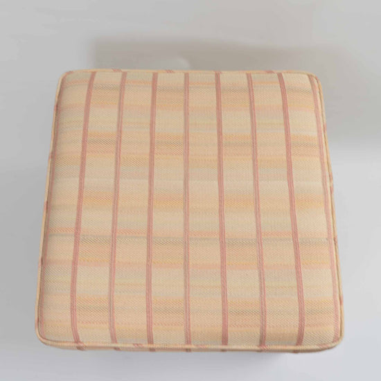 Vintage Mid-Century Parsons Stools - Blush Plaid Upholstery