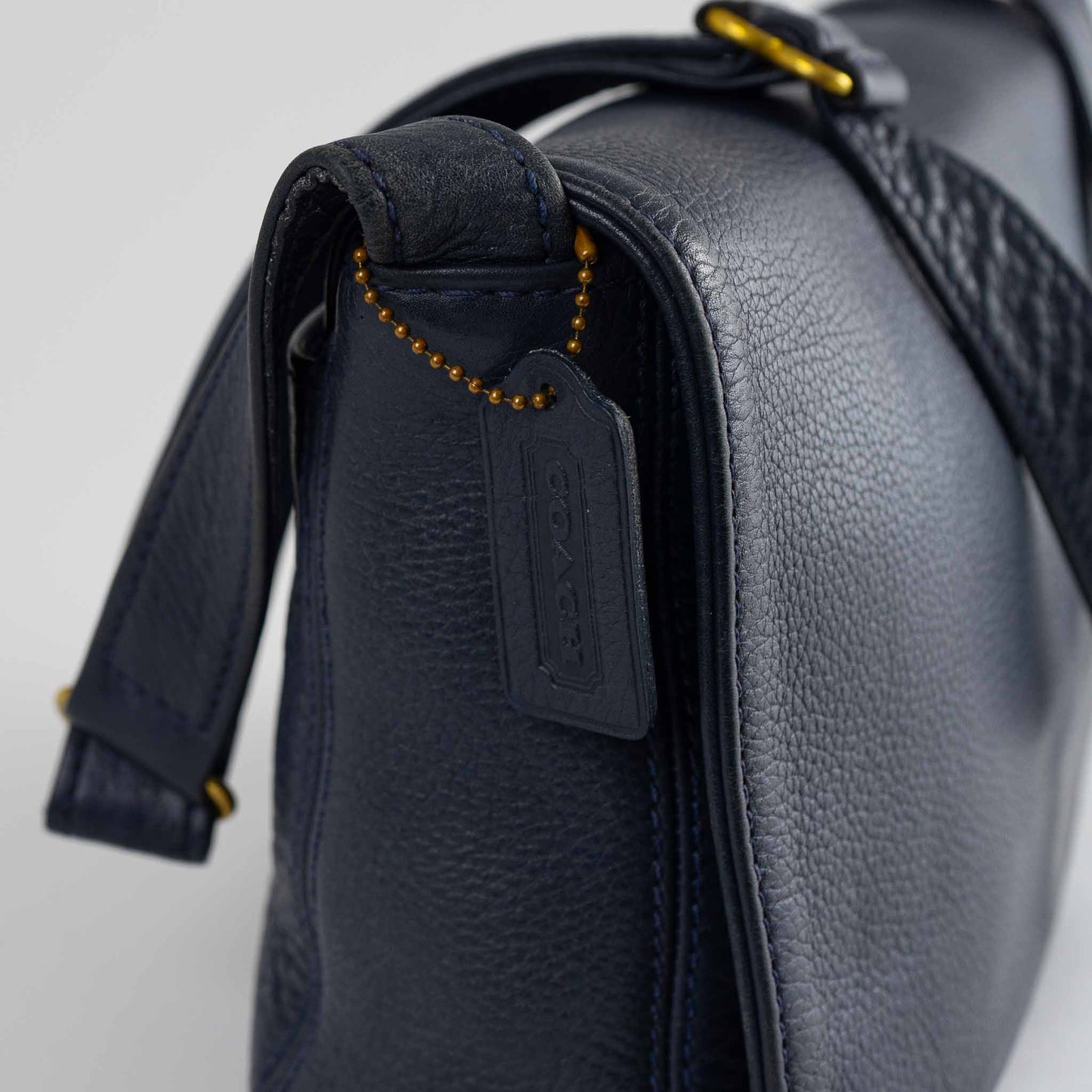 Vintage Coach 4928 Sonoma Navy Blue Pebbled Leather Shoulder Bag Purse