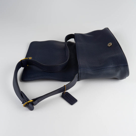 Vintage Coach 4928 Sonoma Navy Blue Pebbled Leather Shoulder Bag Purse