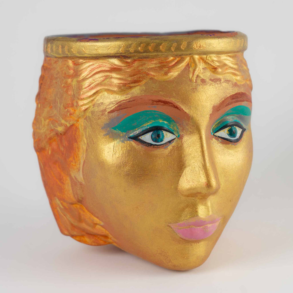 
                      
                        Vintage Rookes Pottery Terra Cotta Goddess Face Wall Planter 
                      
                    