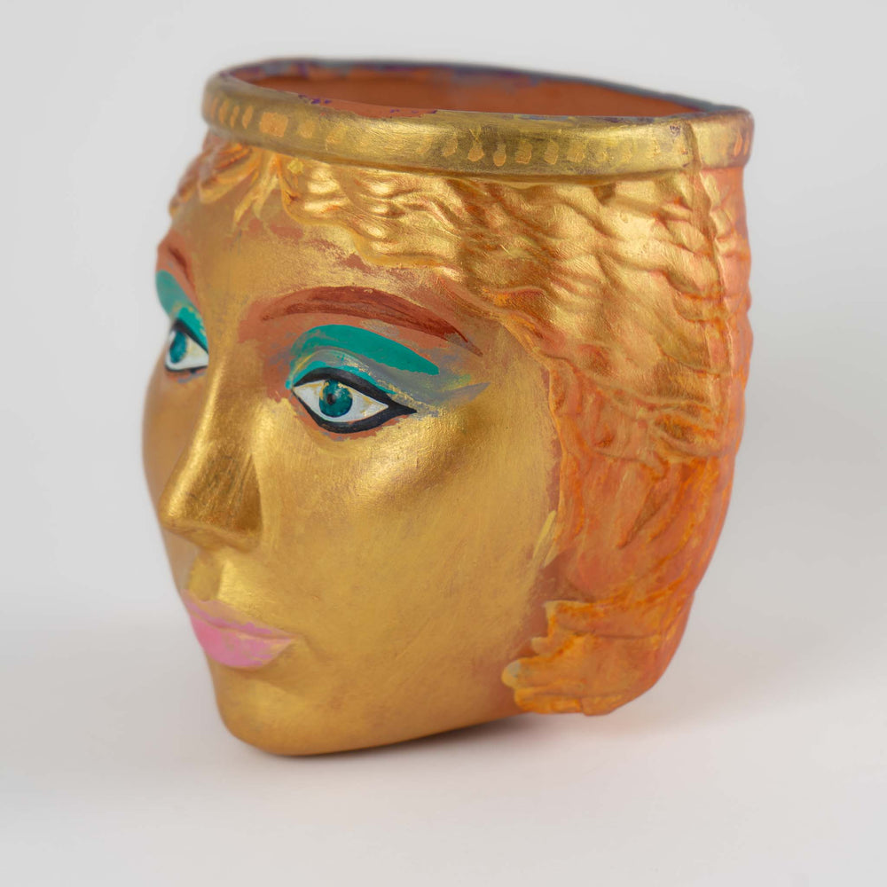 
                      
                        Vintage Rookes Pottery Terra Cotta Goddess Face Wall Planter - Cleopatra
                      
                    