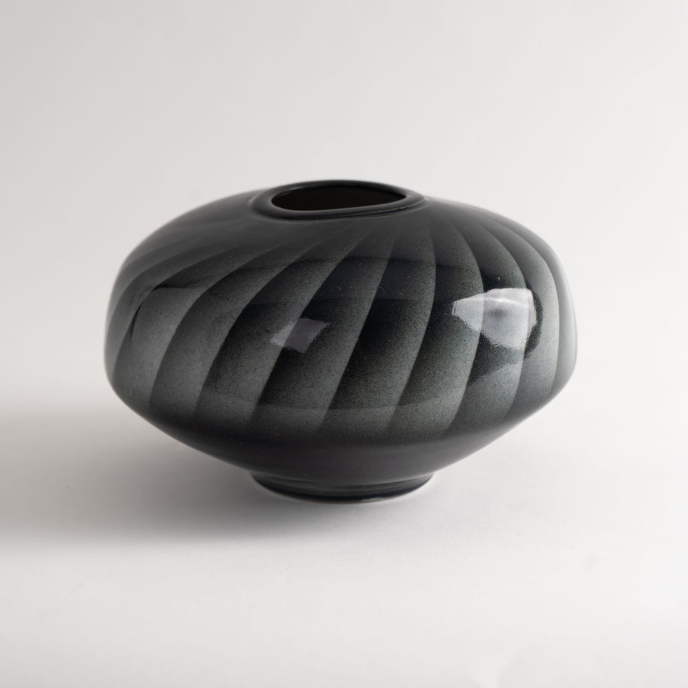 
                      
                        Vintage Grey and Black Abstract Vase 
                      
                    