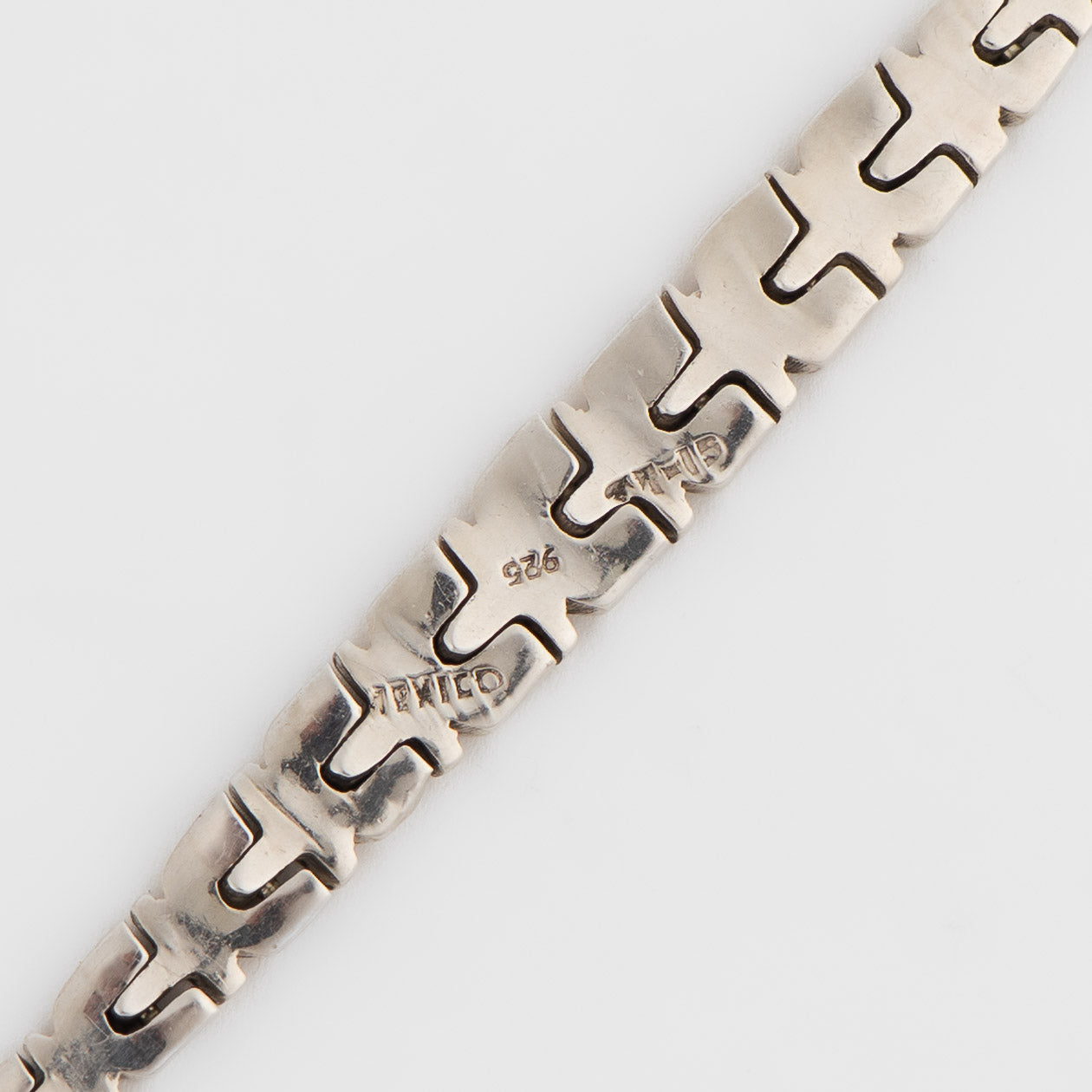 Vintage Mexican 925 Sterling Silver Geometric Link Bracelet