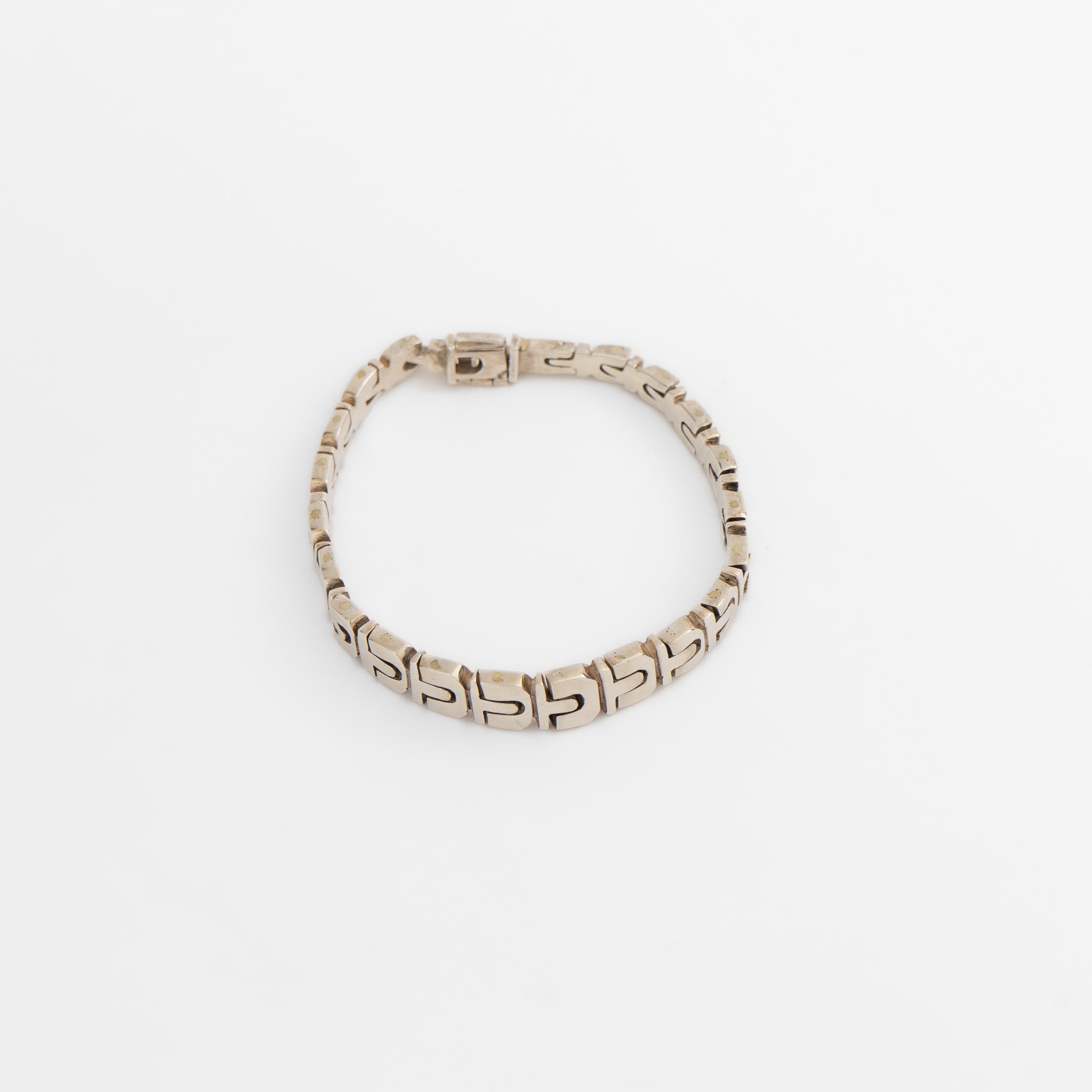 Vintage Mexican 925 Sterling Silver Geometric Link Bracelet Vintage Mexican 925 Sterling Silver Geometric Link Bracelet