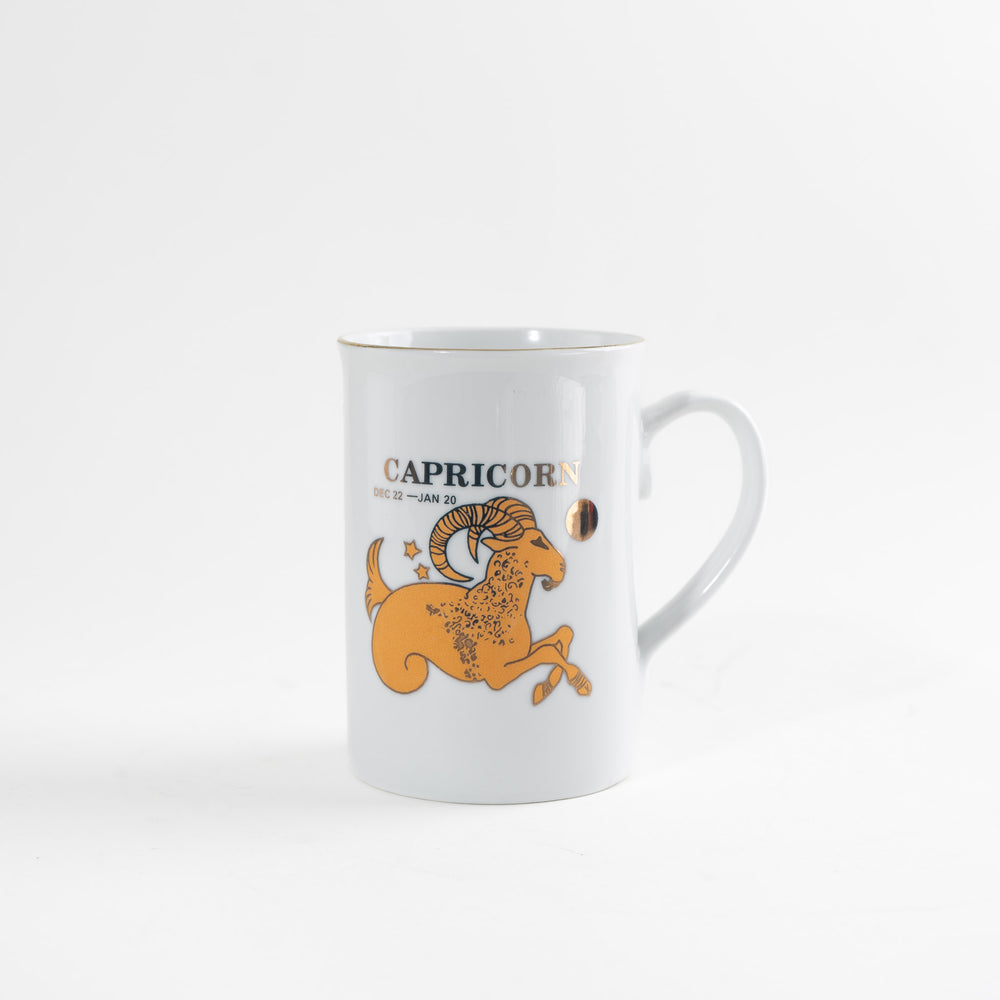 Vintage Capricorn Ceramic Mug - gold foil