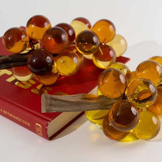 Load image into Gallery viewer, Vintage Yellow Lucite Grape Sculptures -
