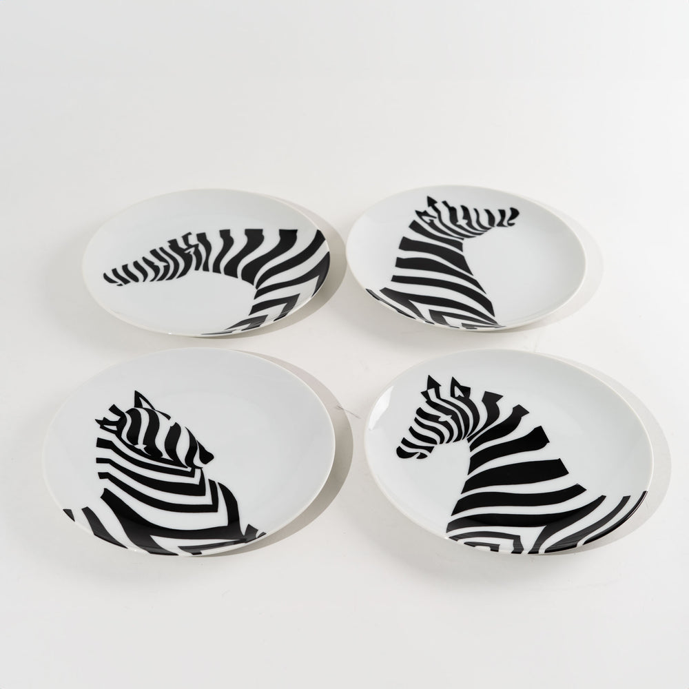 Vingage Fitz and Floyd Zebra Plates - Set of 4