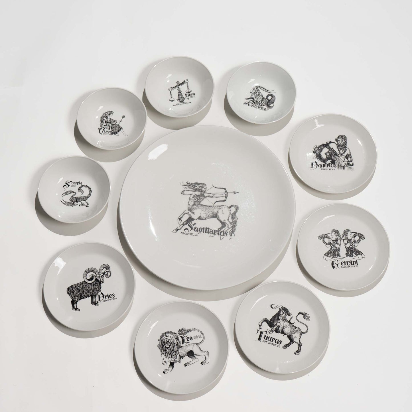 Vintage Zodiac Astrology Dinnerware Set - Bowls and Plates