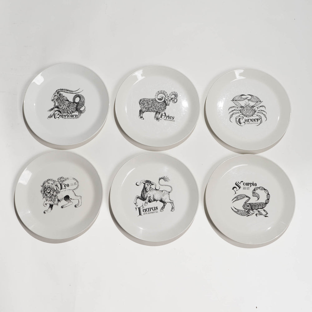 
                      
                        Vintage Zodiac Astrology Dinnerware Set -  6 dinner plates, Capricorn, Aries, Cancer, Leo, Taurus, Scorpio
                      
                    