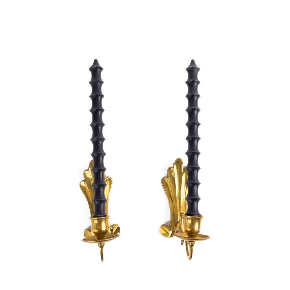 
                  
                    Vintage Brass Wall Sconces - Pair of Classic Taper Candle Holders
                  
                