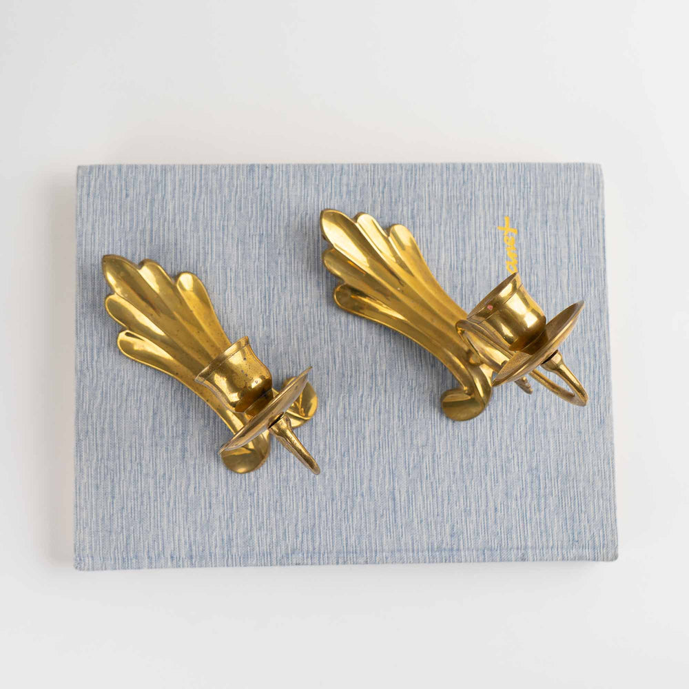 
                  
                    Vintage Brass Wall Sconces - Pair of Classic Taper Candle Holders
                  
                
