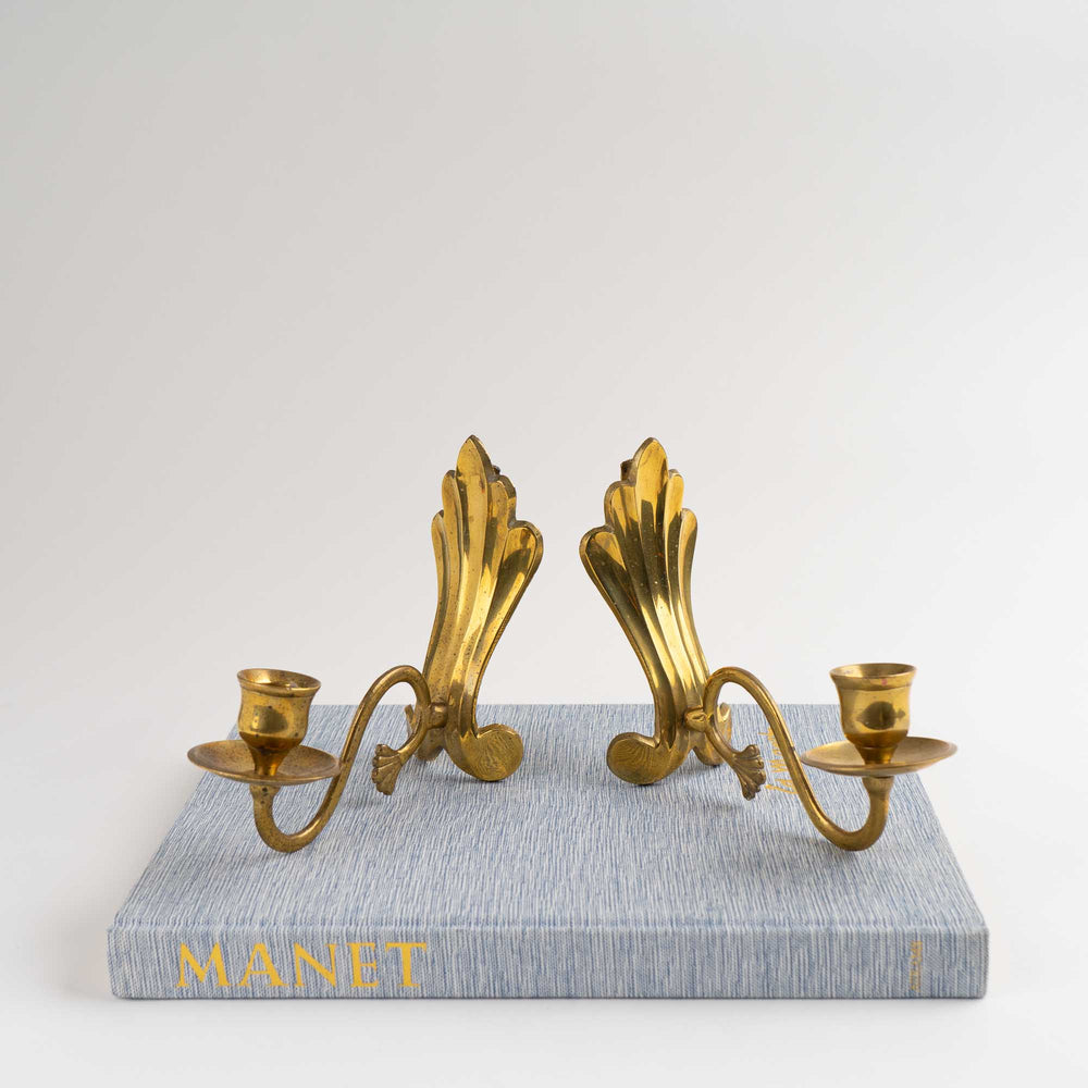 
                  
                    Vintage Brass Wall Sconces - Pair of Classic Taper Candle Holders
                  
                