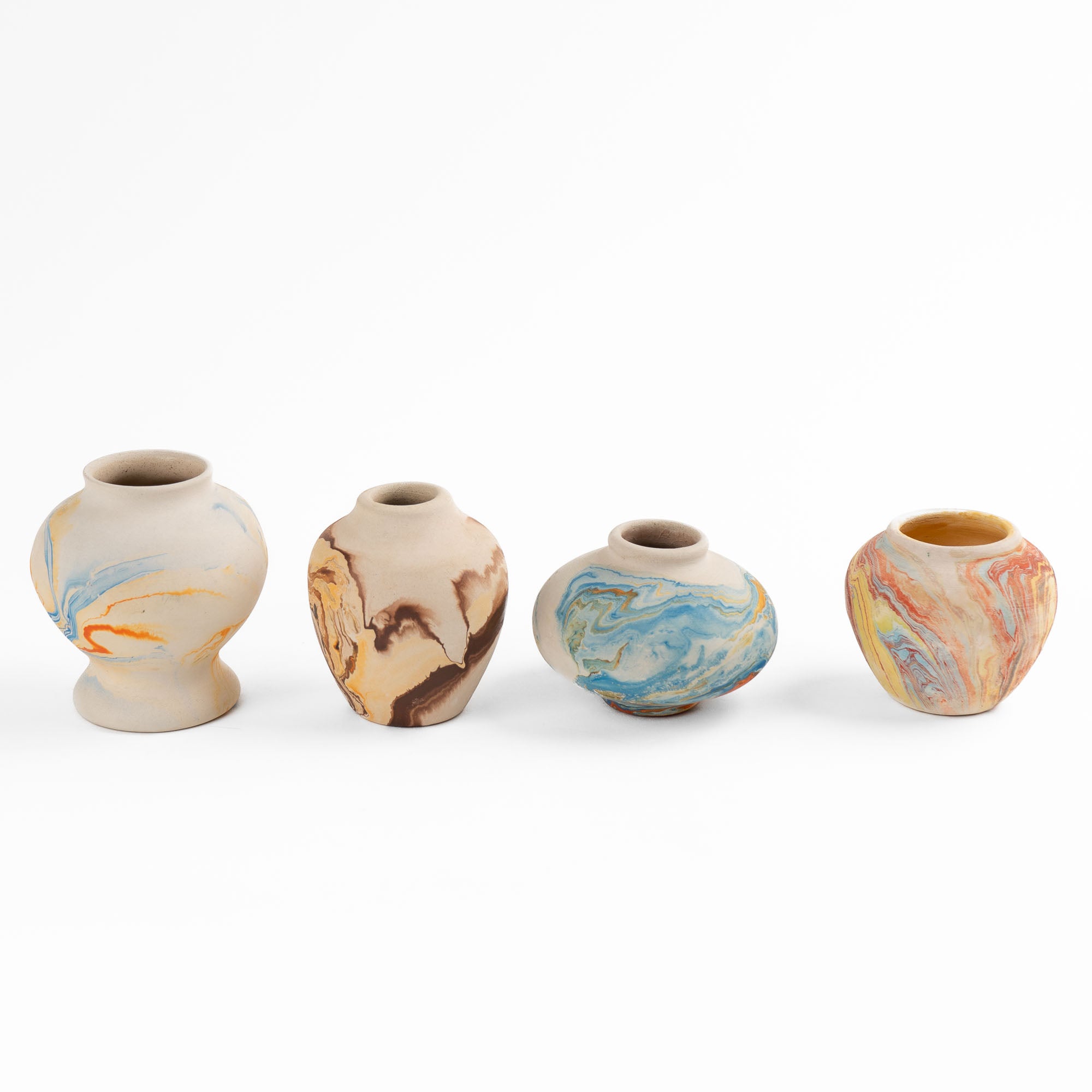 Vintage Miniature Nemadji Pottery Vase Collection - Set of 4 Vintage Miniature Nemadji Pottery Vase Collection - Set of 4