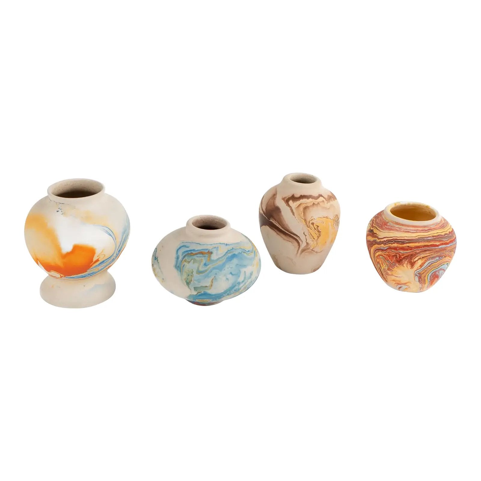 【予約】 Miniature Vintage Nemadji 4 of Set - Collection Vase Pottery 置物