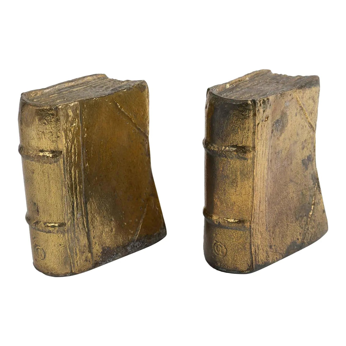 Pair of vintage brass bookends shaped like books