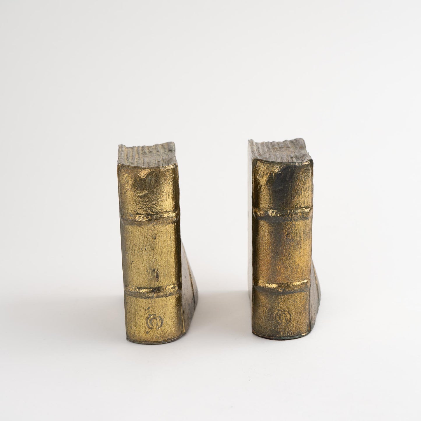 Pair of vintage brass bookends shaped like books