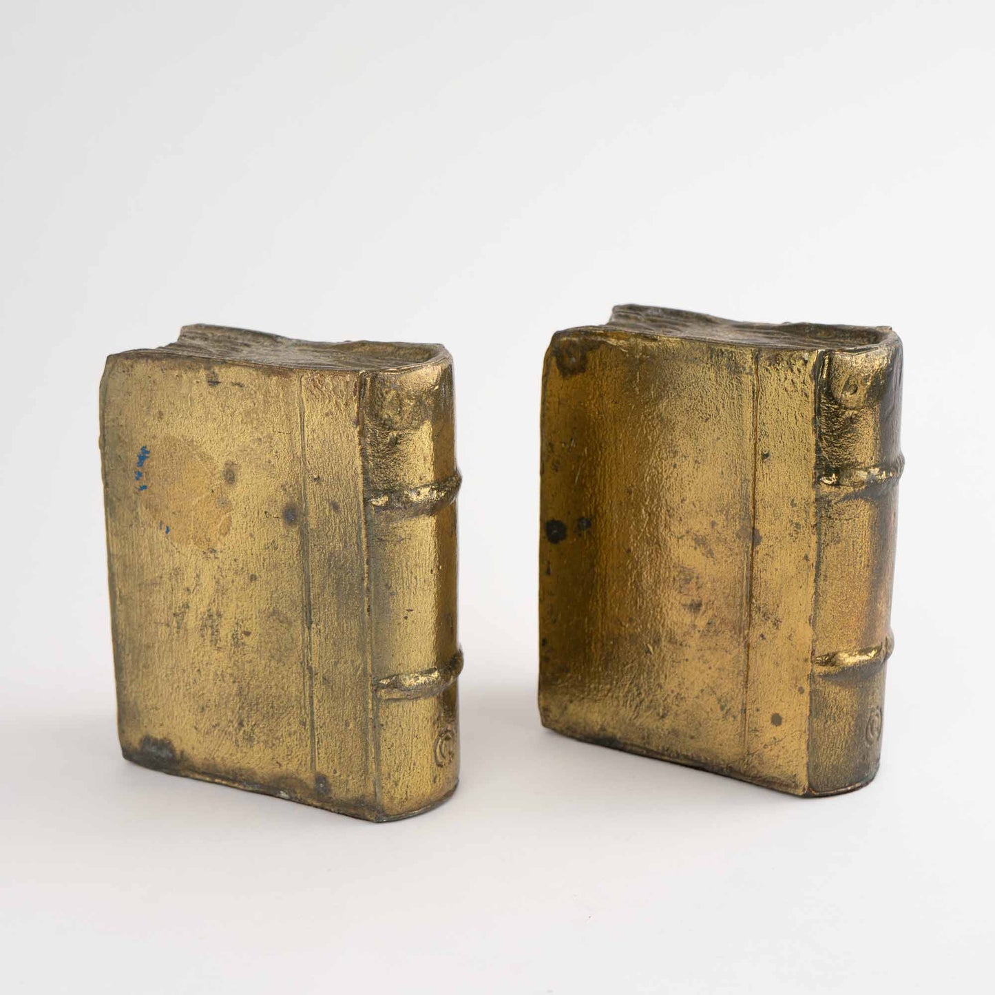 Pair of vintage brass bookends shaped like books