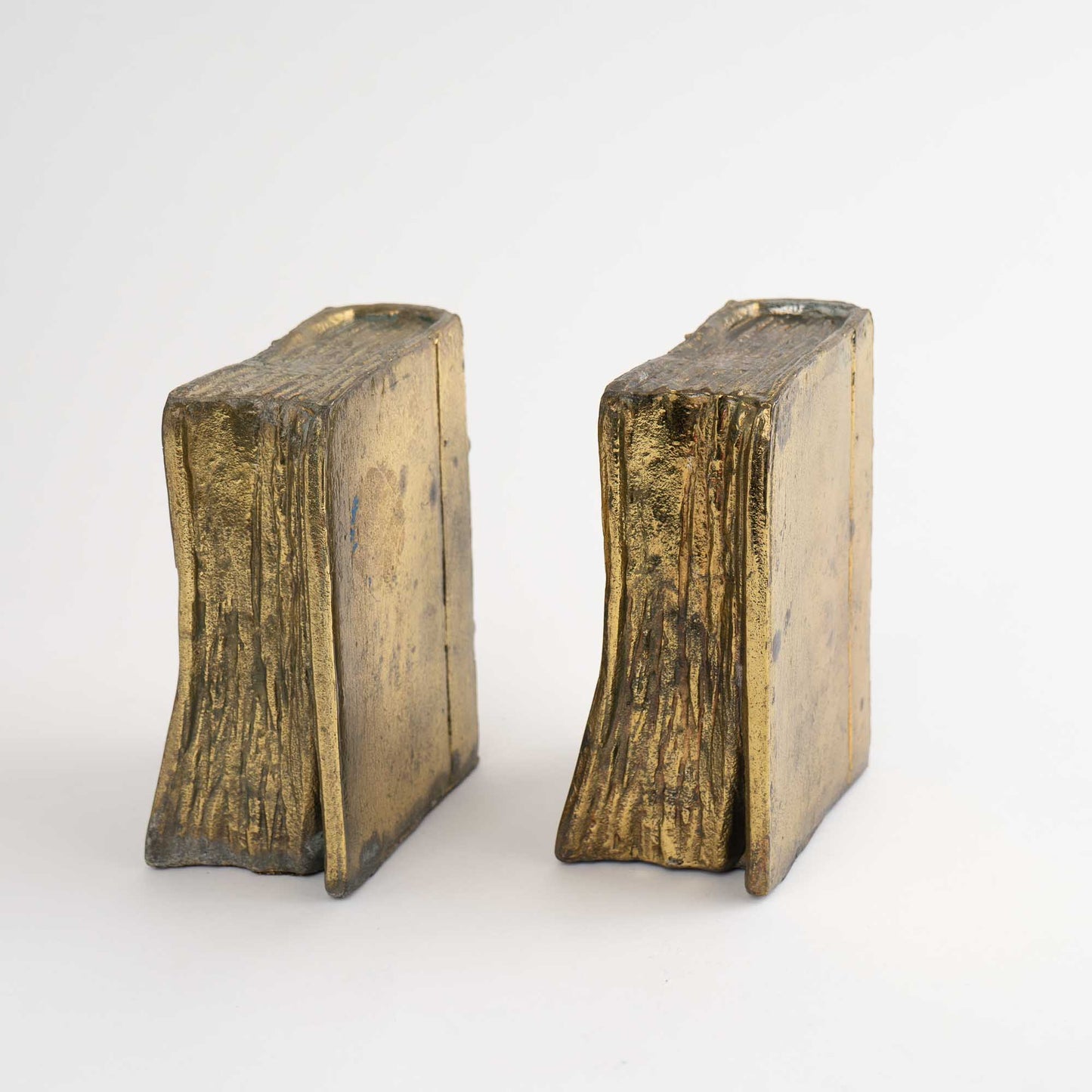 Pair of vintage brass bookends shaped like books