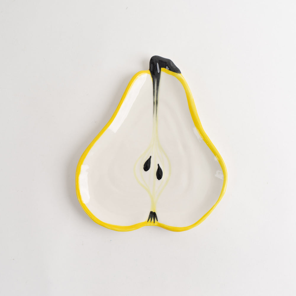 
                  
                    vintage hand-painted pear-shaped ceramic plates designed by Ernestine Cannon and made in Salerno, Italy
                  
                
