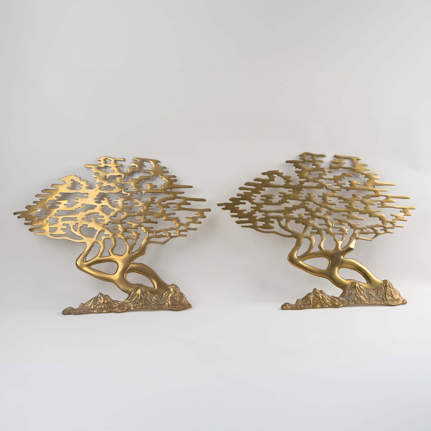 metal bonsai tree wall art Vintage Korean Brass Bonsai Tree Wall Art