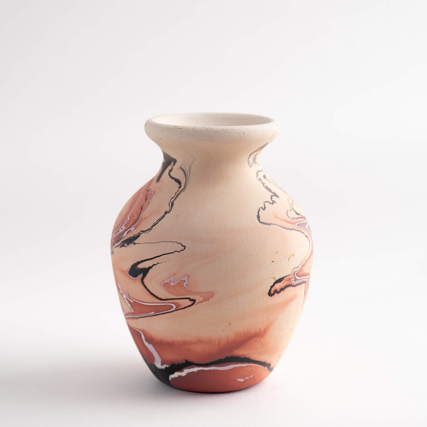 Vintage Tan and Brown Nemadji Pottery Vase