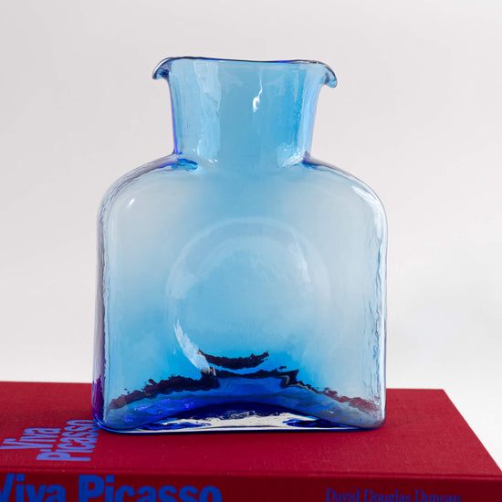 Load image into Gallery viewer, Vintage Blenko Glass Company Water Bottle Pitcher Classic 384 - Blue Glass
