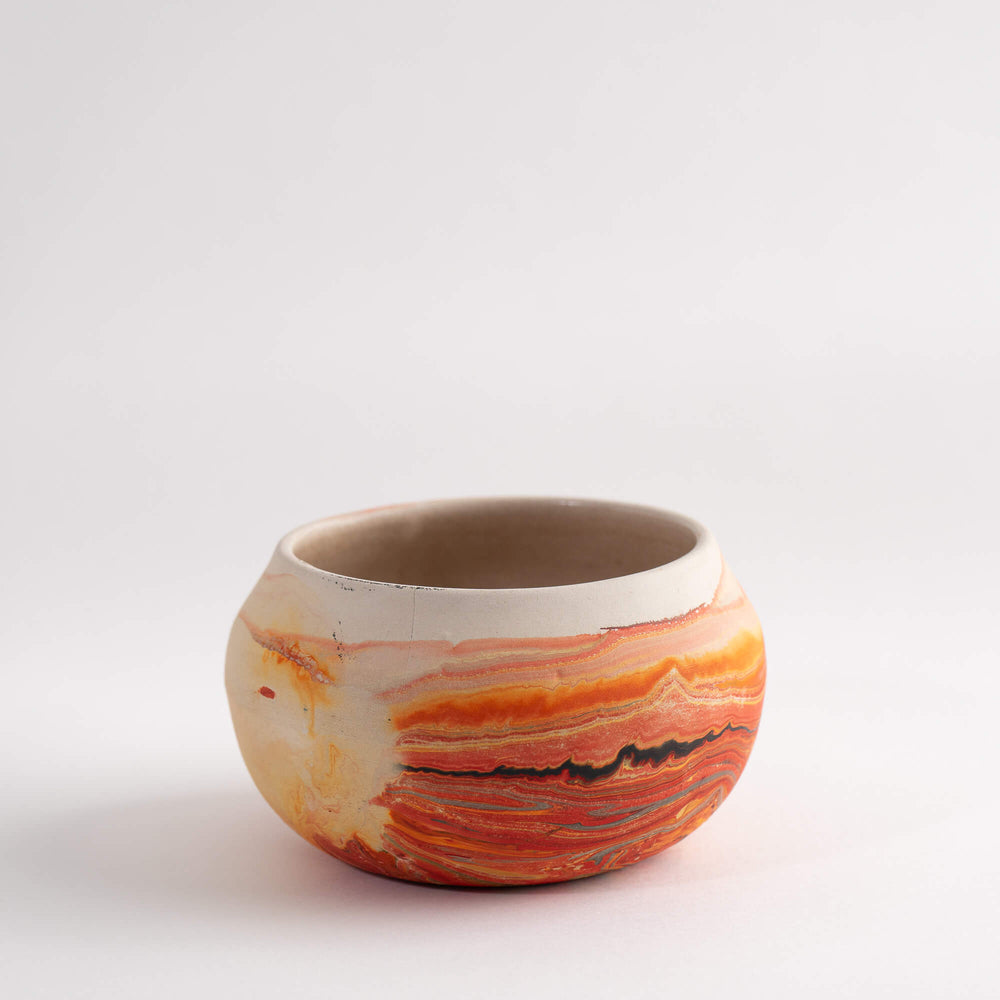 
                      
                        Vintage Orange Swirl Nemadji Pottery Bowl
                      
                    