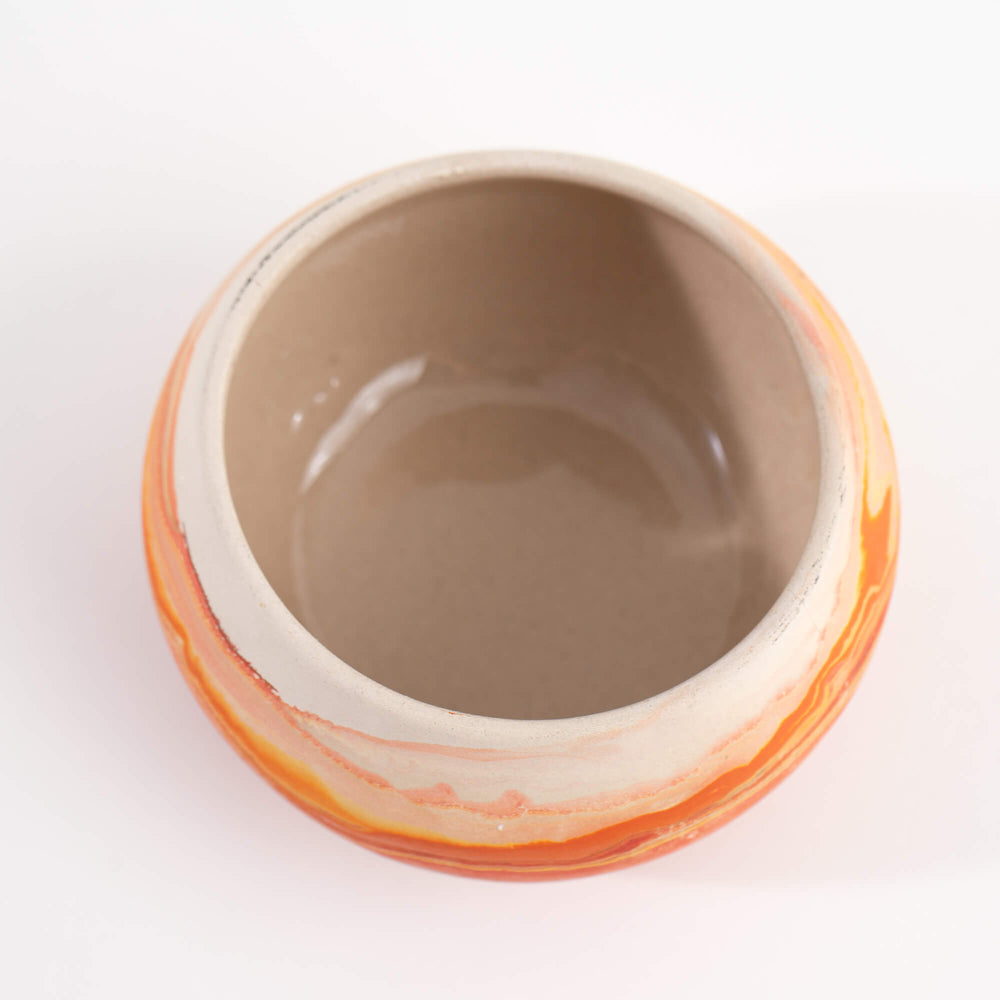 
                      
                        Vintage Orange Swirl Nemadji Pottery Bowl
                      
                    