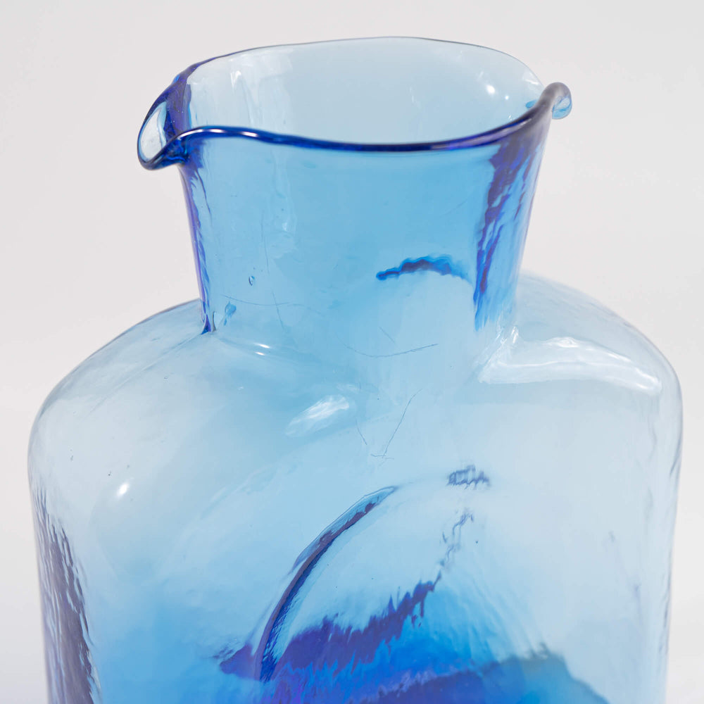 
                      
                        Vintage Blenko Glass Company Water Bottle Pitcher Classic 384 - Blue Glass
                      
                    