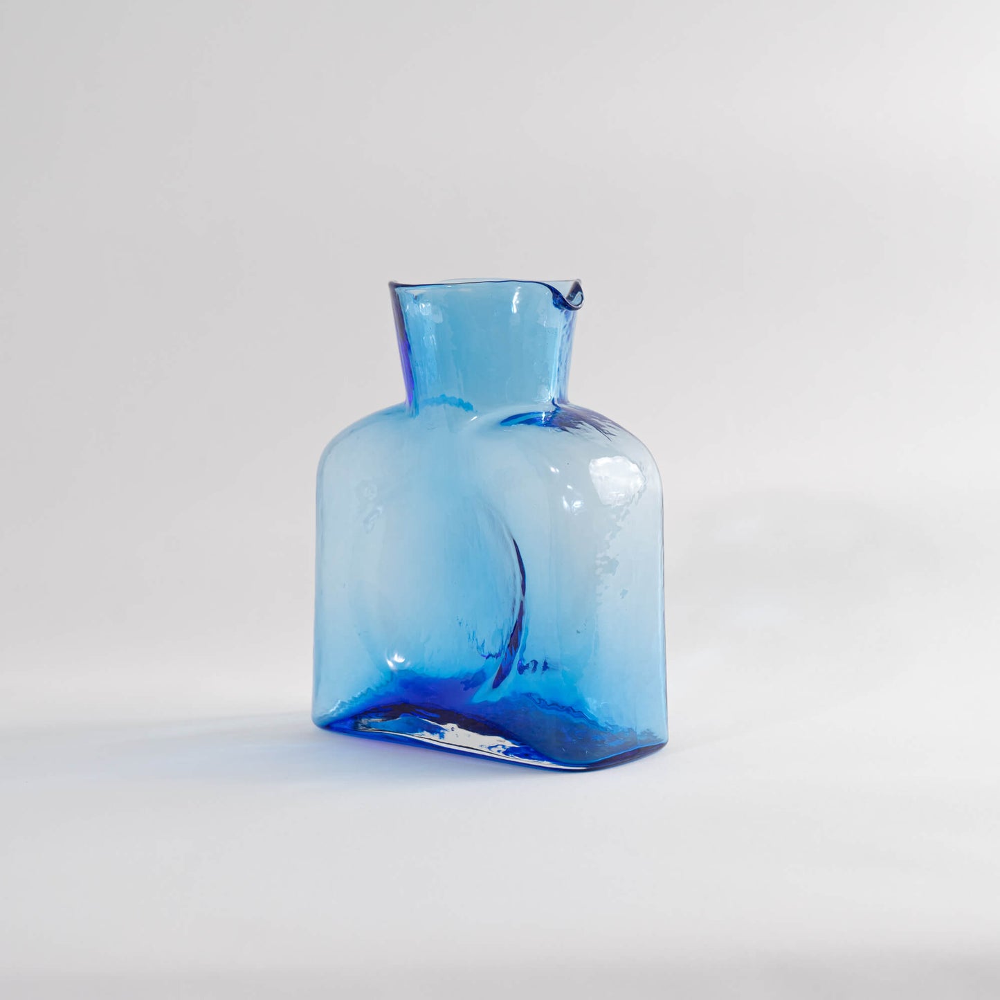 Vintage Blenko Glass Company Water Bottle Pitcher Classic 384 - Blue Glass