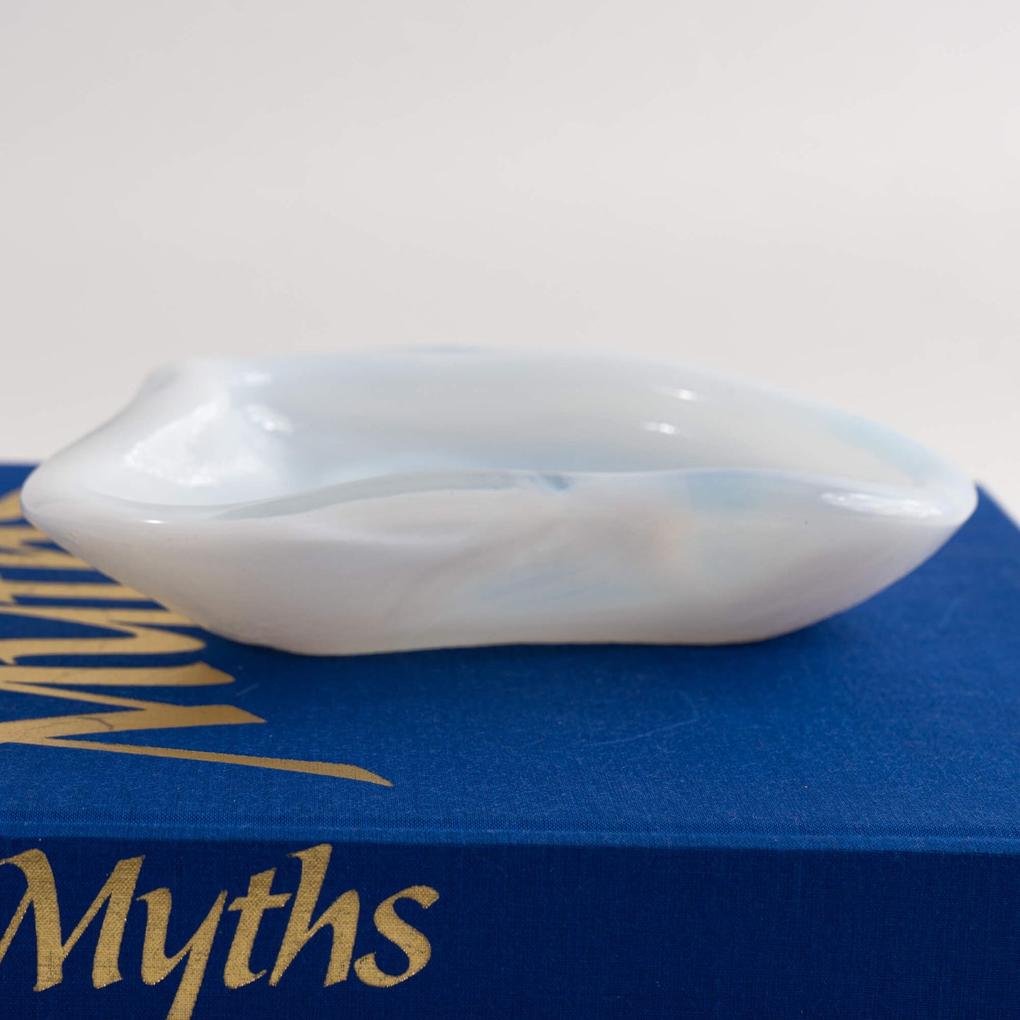Load image into Gallery viewer, Vintage Blenko White Glass Biomorphic Ashtray
