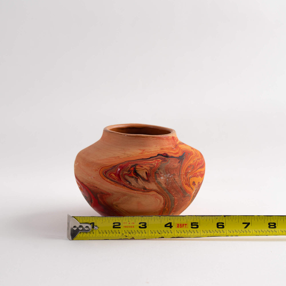 
                      
                        Vintage Swirled Orange Red Nemadji Pottery Vase
                      
                    