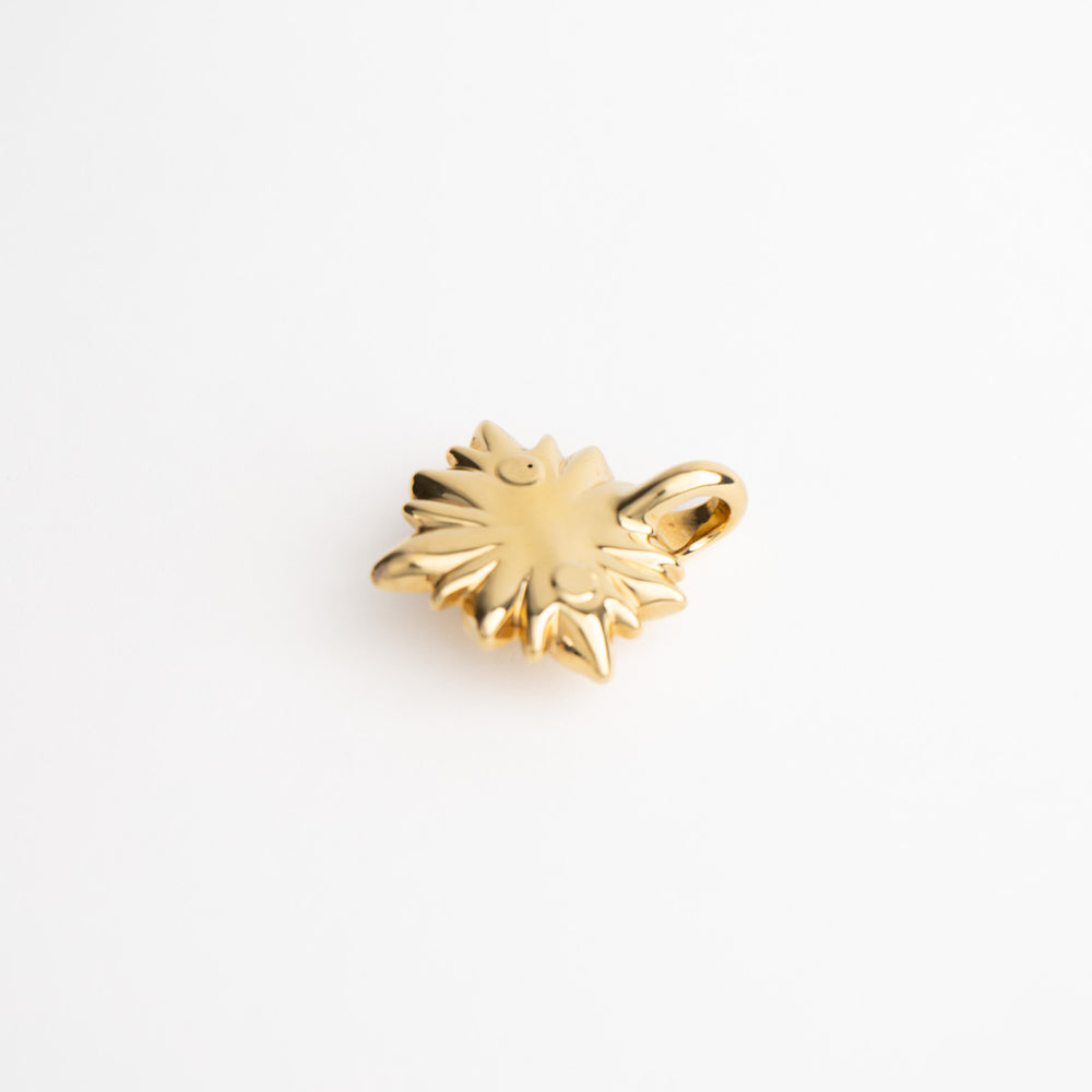
                  
                    vintage 14k gold puffy smiling cosmic sun pendant 
                  
                