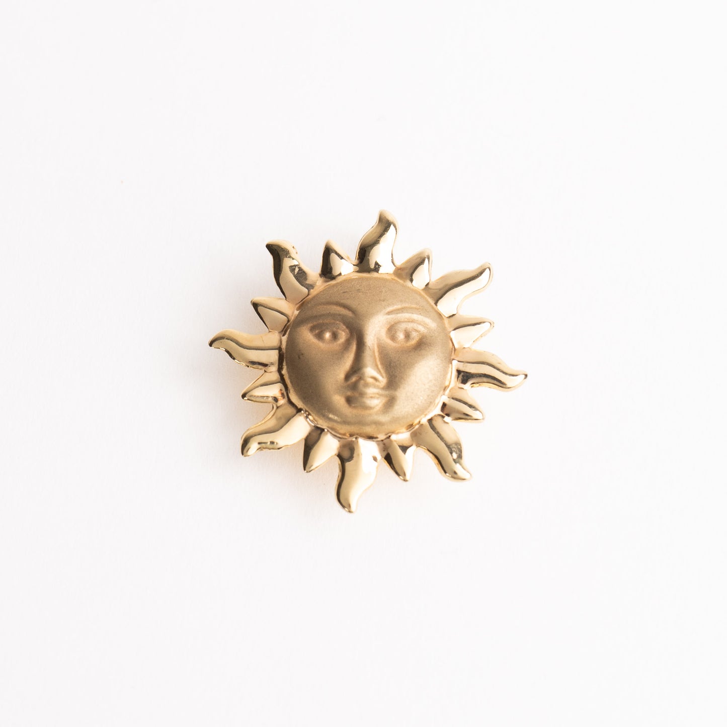 Vintage 14K Gold Smiling Sun Celestial Sliding Pendant