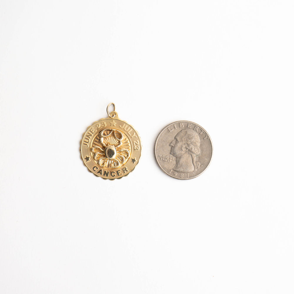 
                  
                    vintage 14k gold cancer astrology zodiac pendant 
                  
                