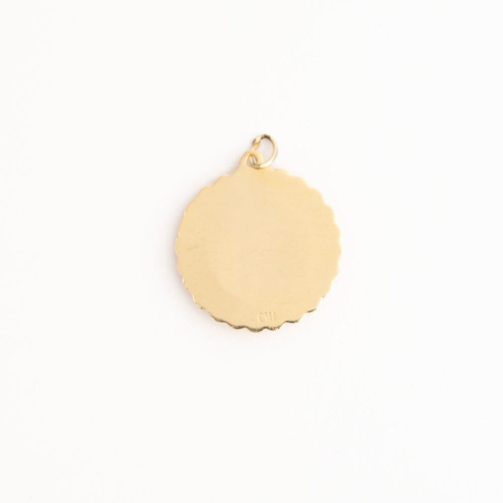 
                  
                    vintage 14k gold cancer zodiac pendant back
                  
                