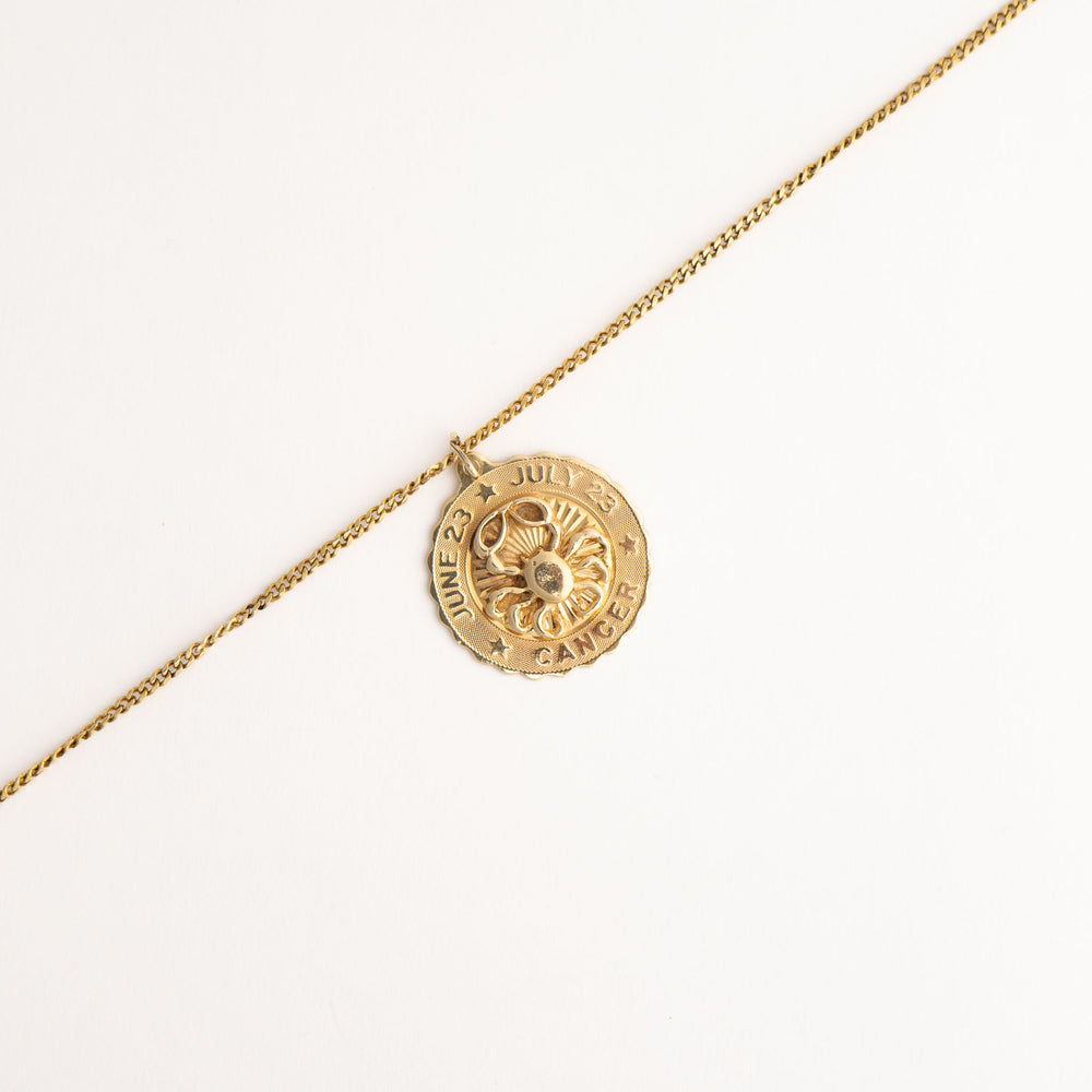 
                  
                    vintage 14k gold cancer zodiac pendant 
                  
                