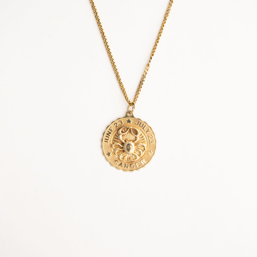 
                  
                    vintage 14k gold cancer zodiac pendant 
                  
                
