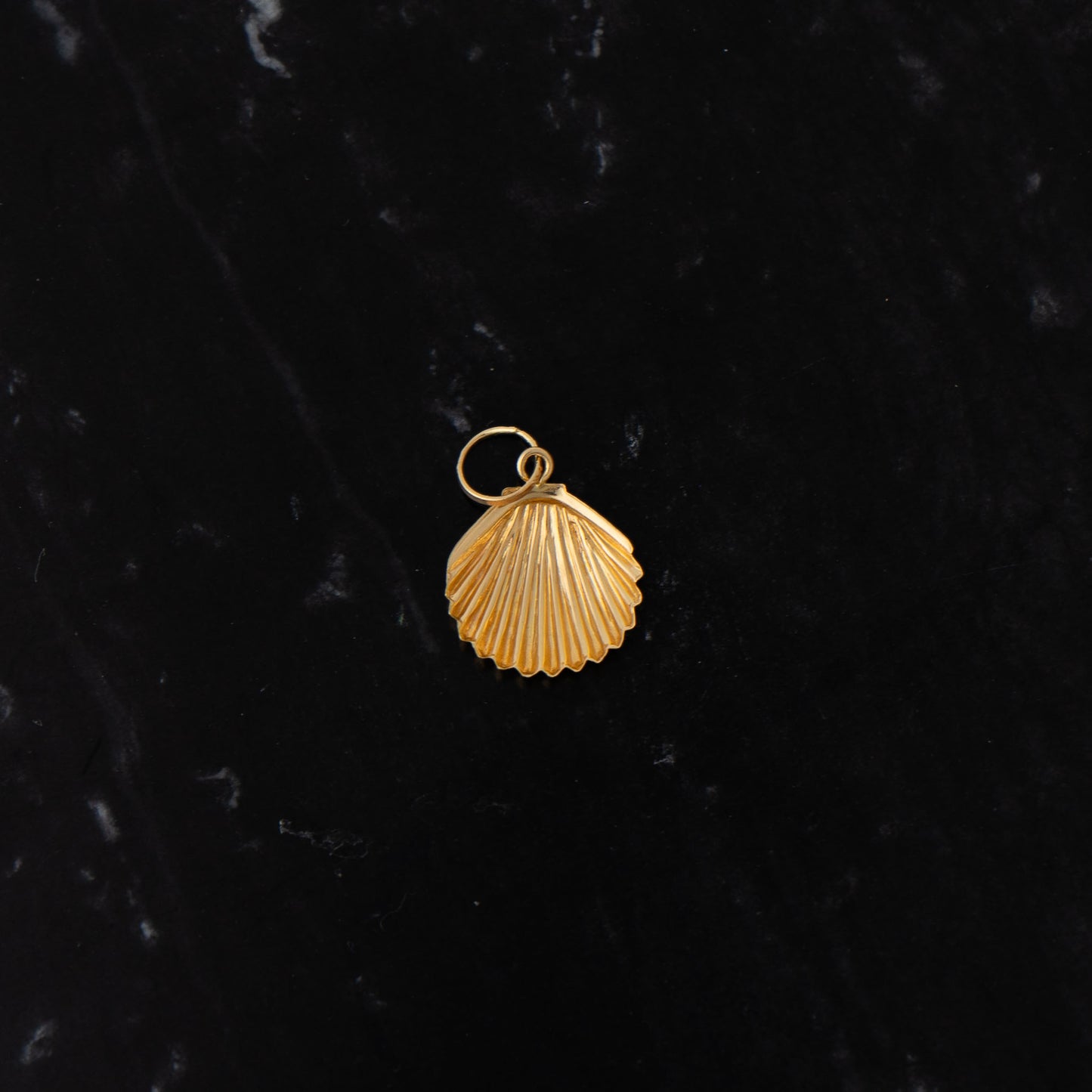 delicate 14k gold seashell pendant