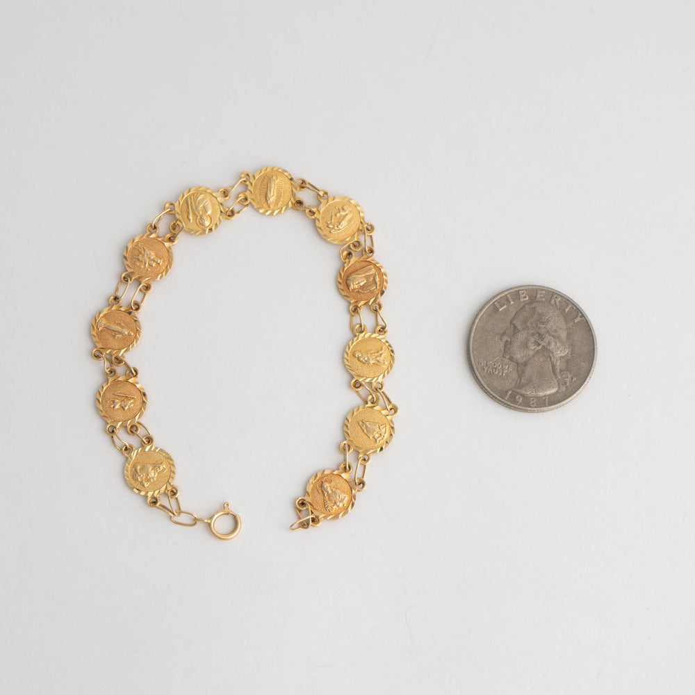 
                  
                     vintage 14k gold catholic saints medallion bracelet

                  
                