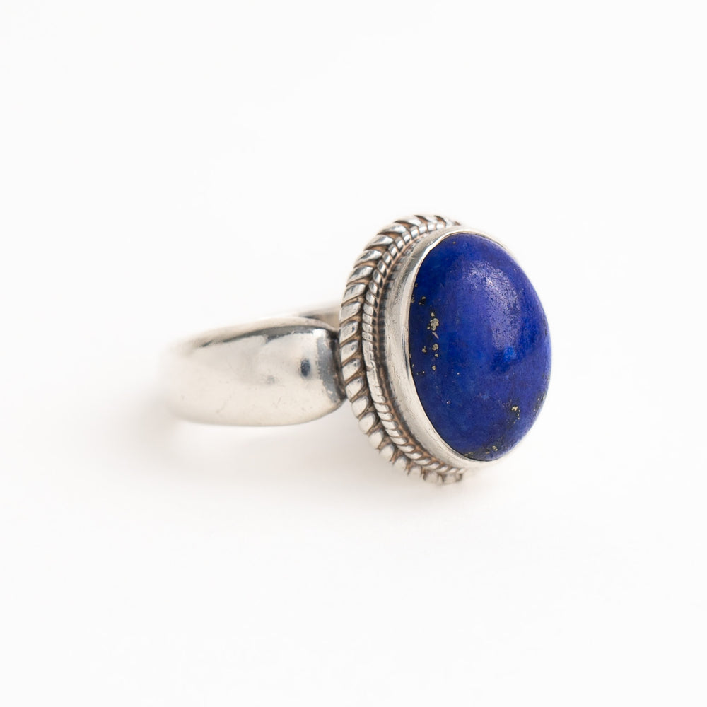 
                  
                    vintage sterling silver ring with oval blue lapis stone - size 9
                  
                