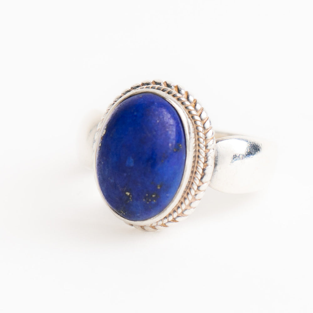 
                  
                    vintage sterling silver ring with oval blue lapis stone - size 9
                  
                