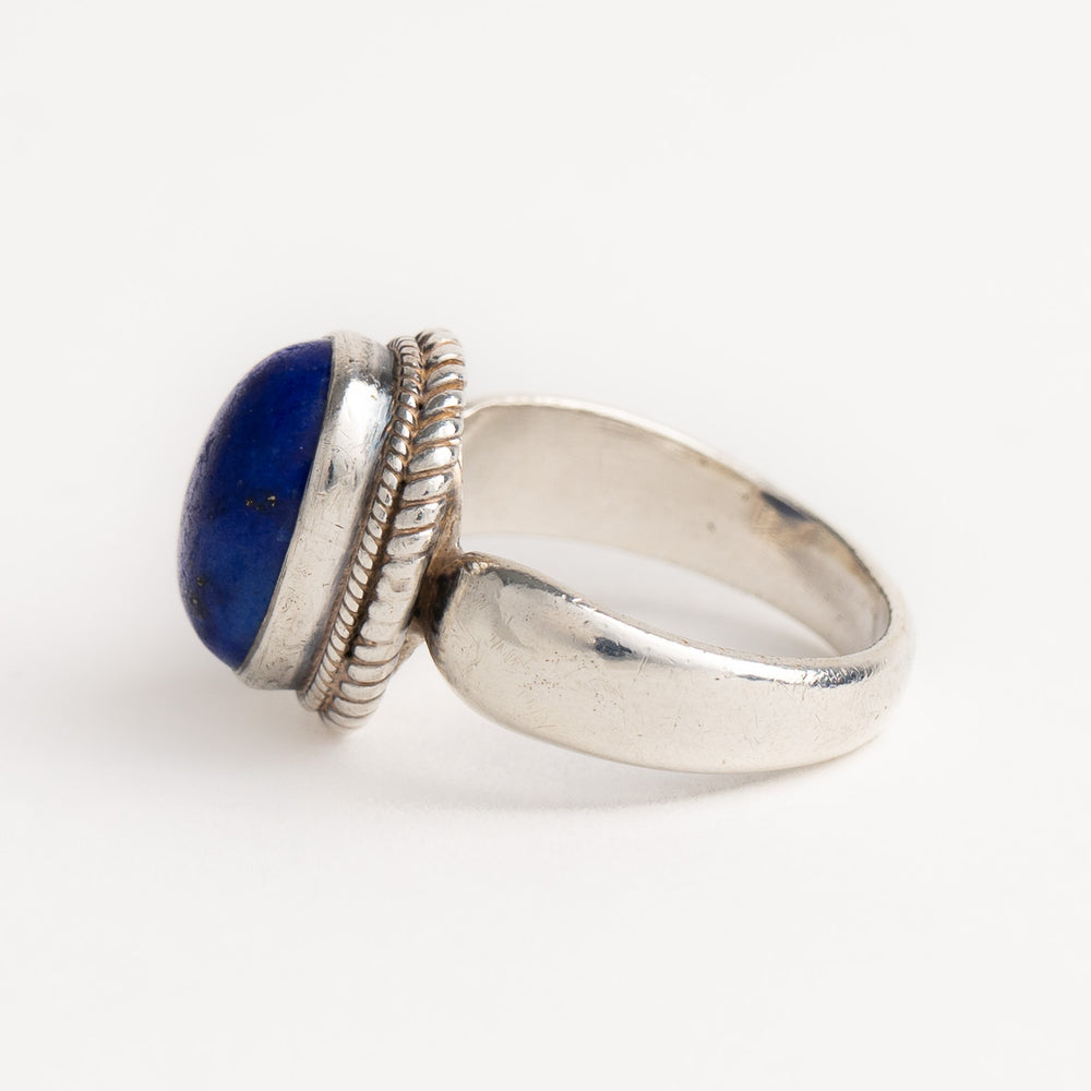 
                  
                    vintage sterling silver ring with oval blue lapis stone - size 9
                  
                