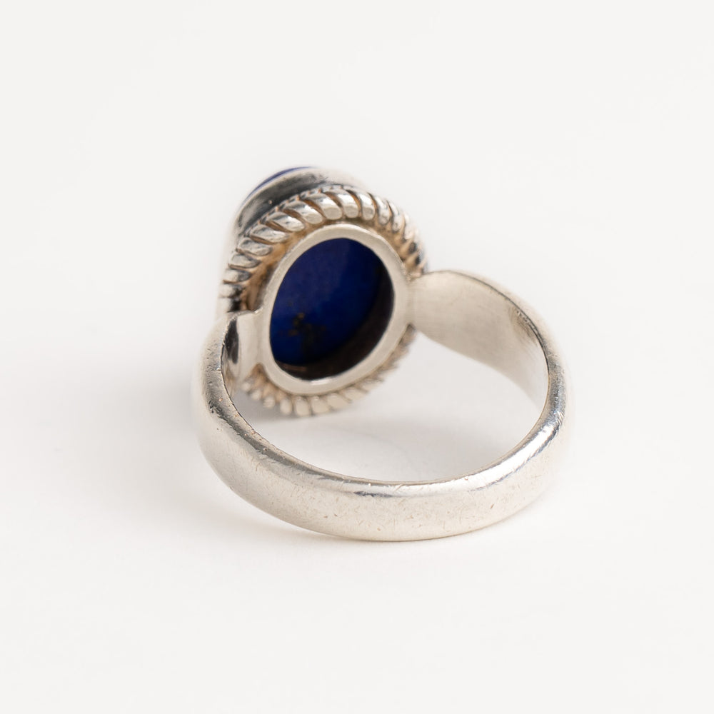 
                  
                    vintage sterling silver ring with oval blue lapis stone - size 9
                  
                