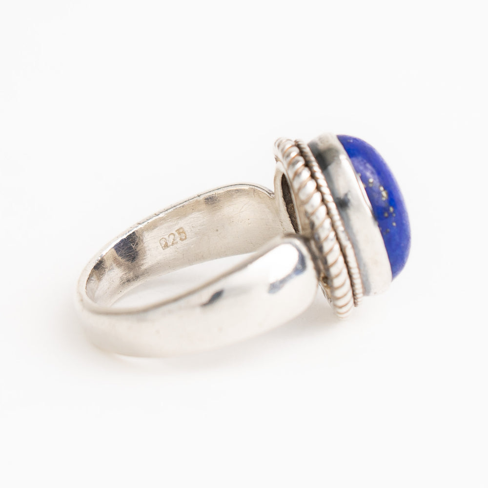 
                  
                    vintage sterling silver ring with oval blue lapis stone - size 9
                  
                