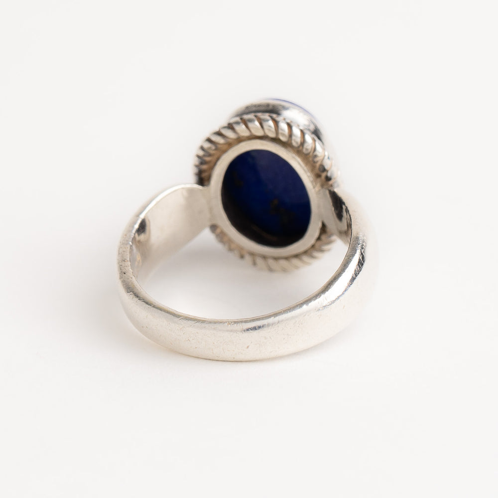 
                  
                    vintage sterling silver ring with oval blue lapis stone - size 9
                  
                