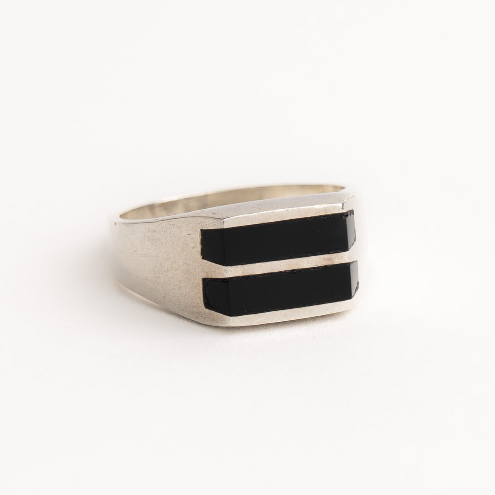 
                  
                    vintage mexico sterling silver double onyx ring - size 10.5
                  
                