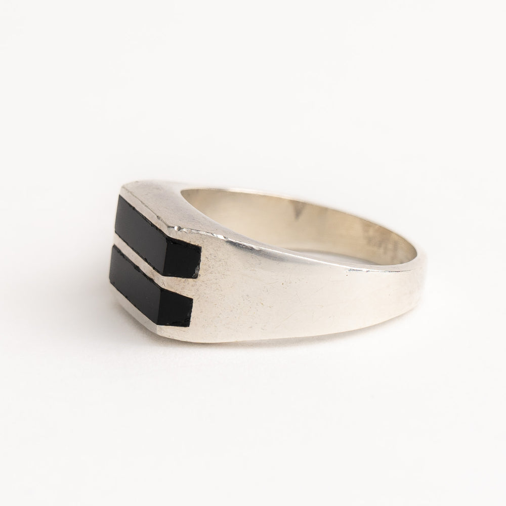 
                  
                    vintage taxco sterling silver double onyx ring - size 10.5
                  
                