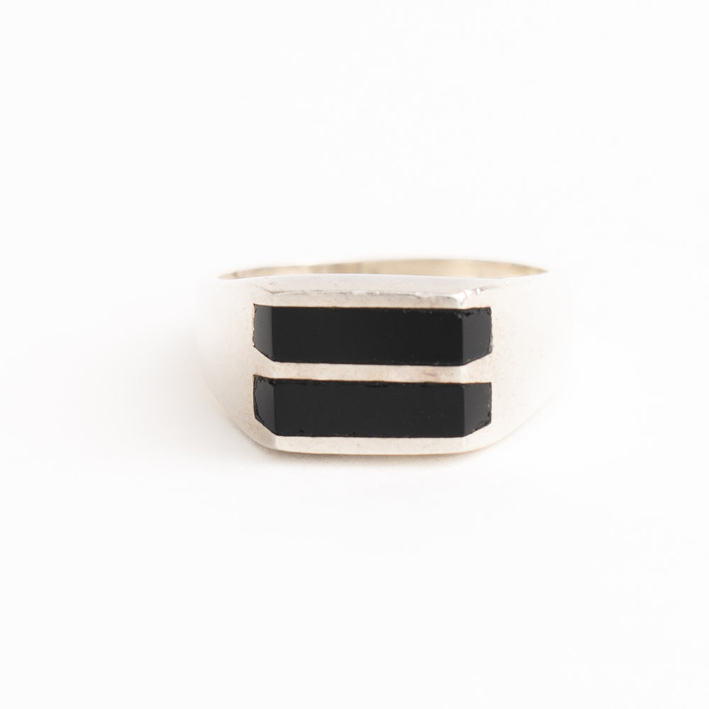 
                  
                    vintage taxco sterling silver double onyx ring
                  
                