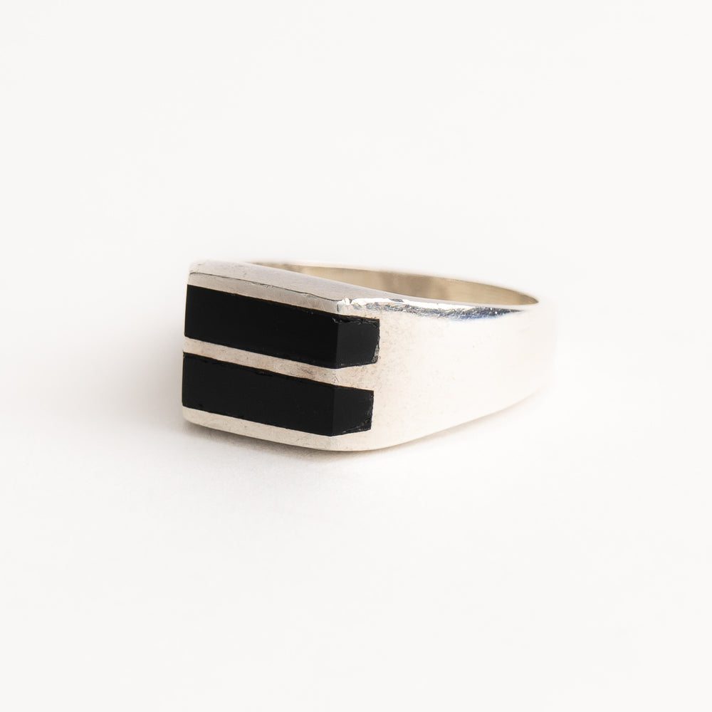 
                  
                    vintage mexico sterling silver double onyx ring - size 10.5
                  
                